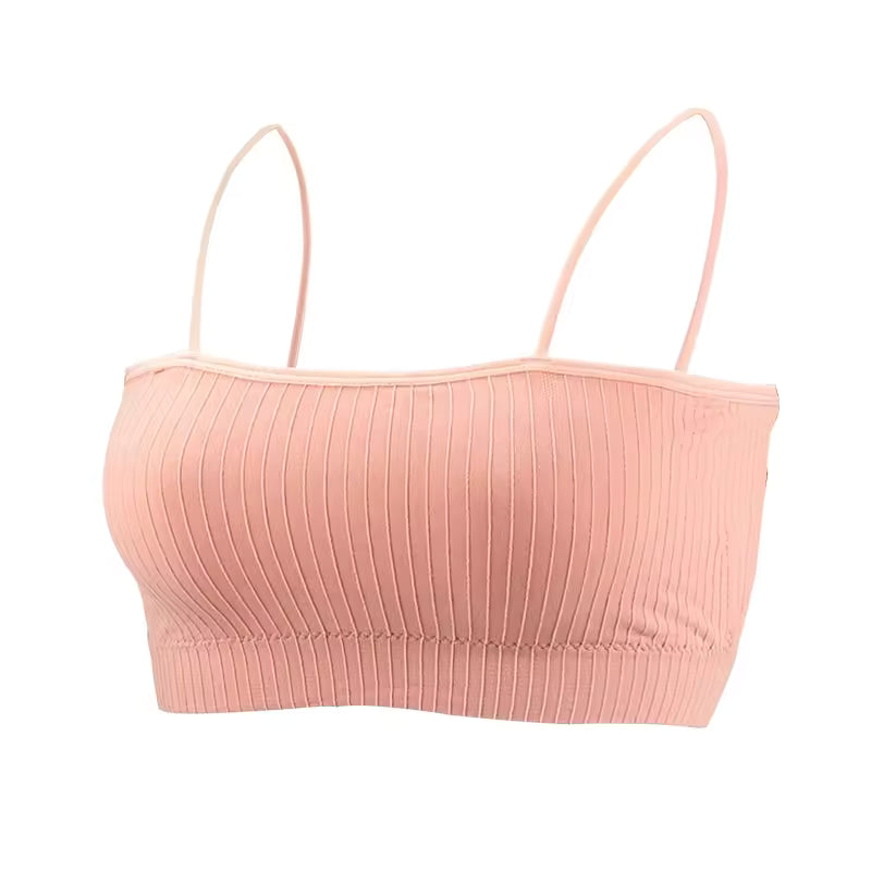 Pack of 3 – Seamless Thin Strap Teen Girl Bras (Soft Tube Tops for Students)