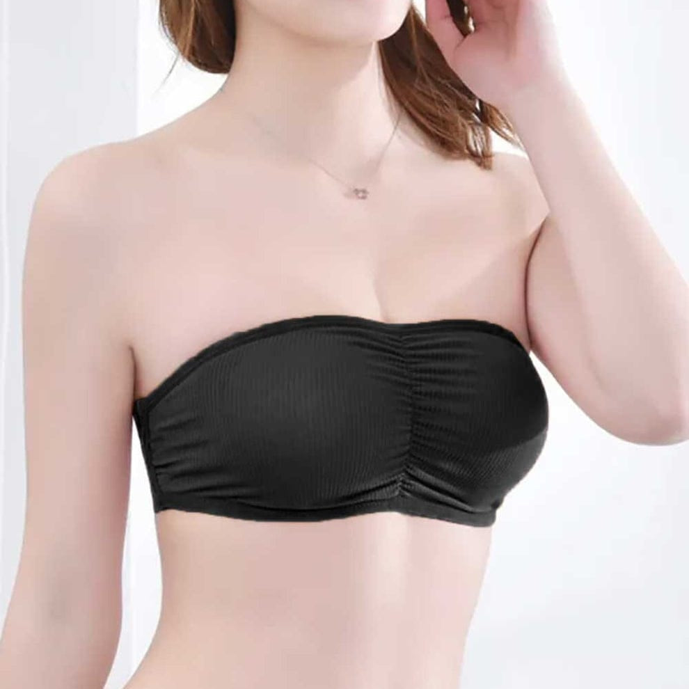 3-Strap Supportive Strapless Bandeau Bra – Free Size | Removable Pads
