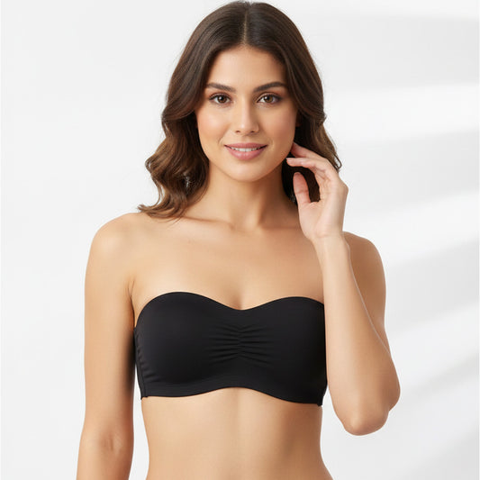 3-Strap Supportive Strapless Bandeau Bra – Free Size | Removable Pads