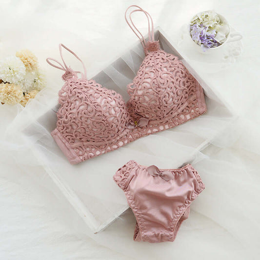 Libaaya's™ Double-Strapped Bra & Panty Set – Soft Lace Elegance
