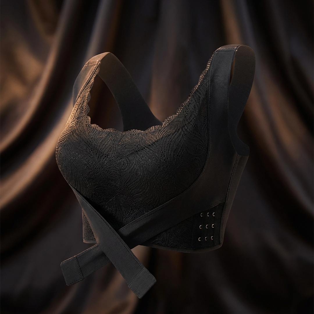 Seamless Women’s Front Closure Cross Design Wireless Push-Up Bra with Side Support