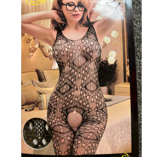 Patterned Mesh Full Body Stocking