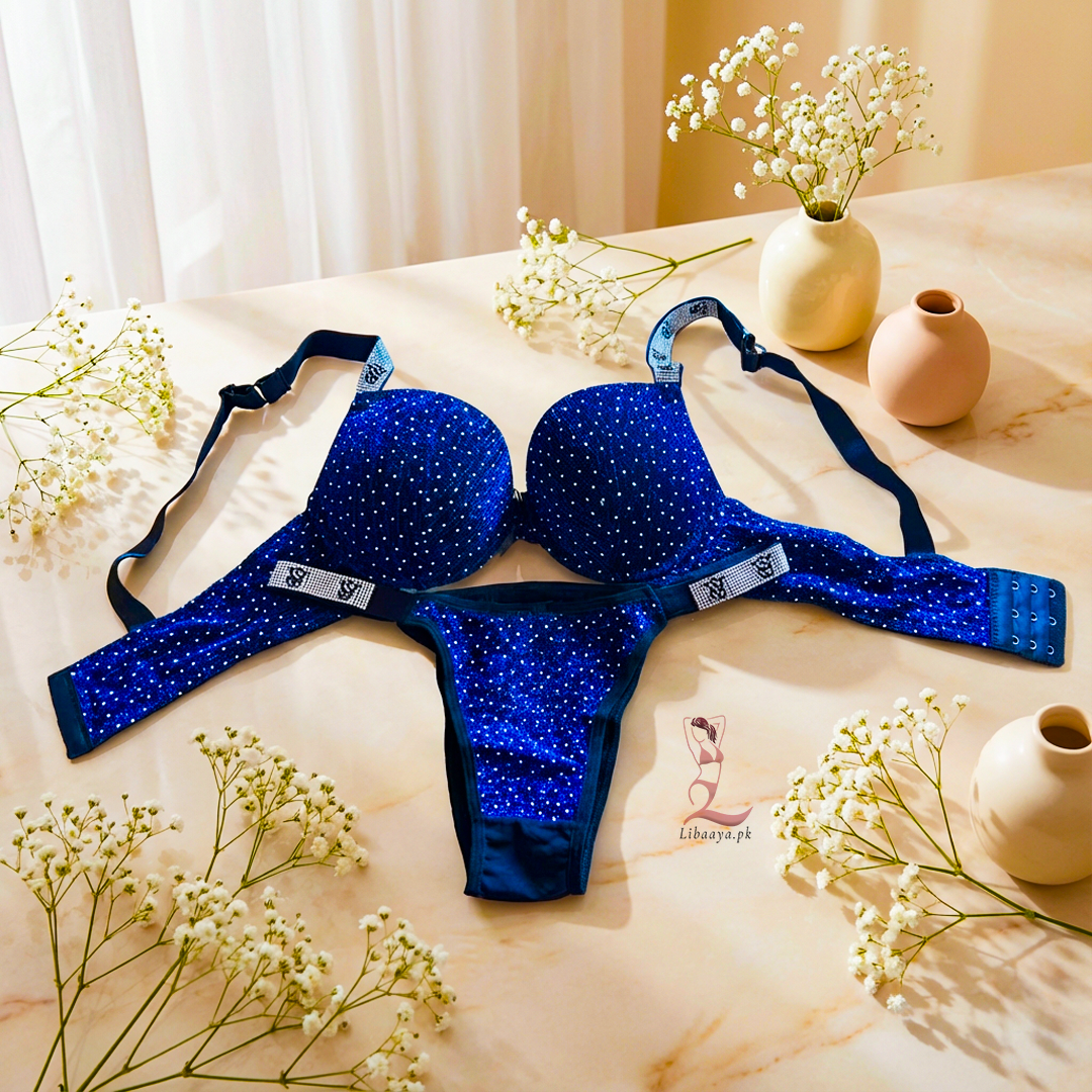 Luxury Sparkle Push-Up Bra & Thong Set
