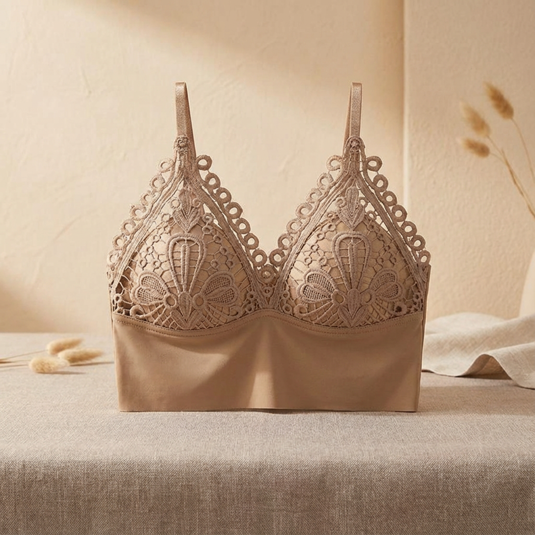 Premium Longline Lace Bralette –  Twist-Knot Back Design Free Size (32–38)