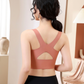 Seamless Women’s Front Closure Cross Design Wireless Push-Up Bra with Side Support