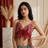 Butterfly Lace Bralette – Ultra Elegant Embroidered Mesh Top | Premium Party & Daily Wear Bralette