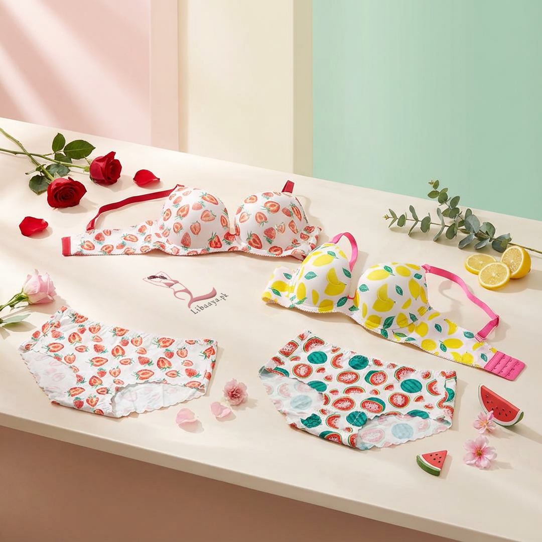 Libaaya Fruity Comfort Support Set – Printed Bra & Panty Combo