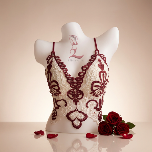 Libaaya Luxe Embroidered Lace Bralette – Premium Fashion Crop