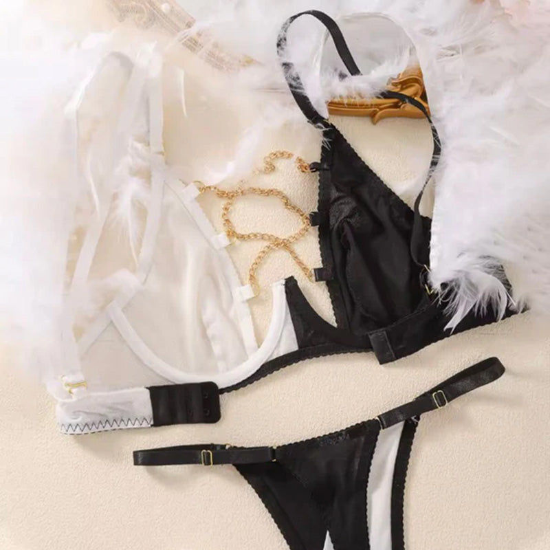 Angel Lace Fantasy Set – Black & White Edition