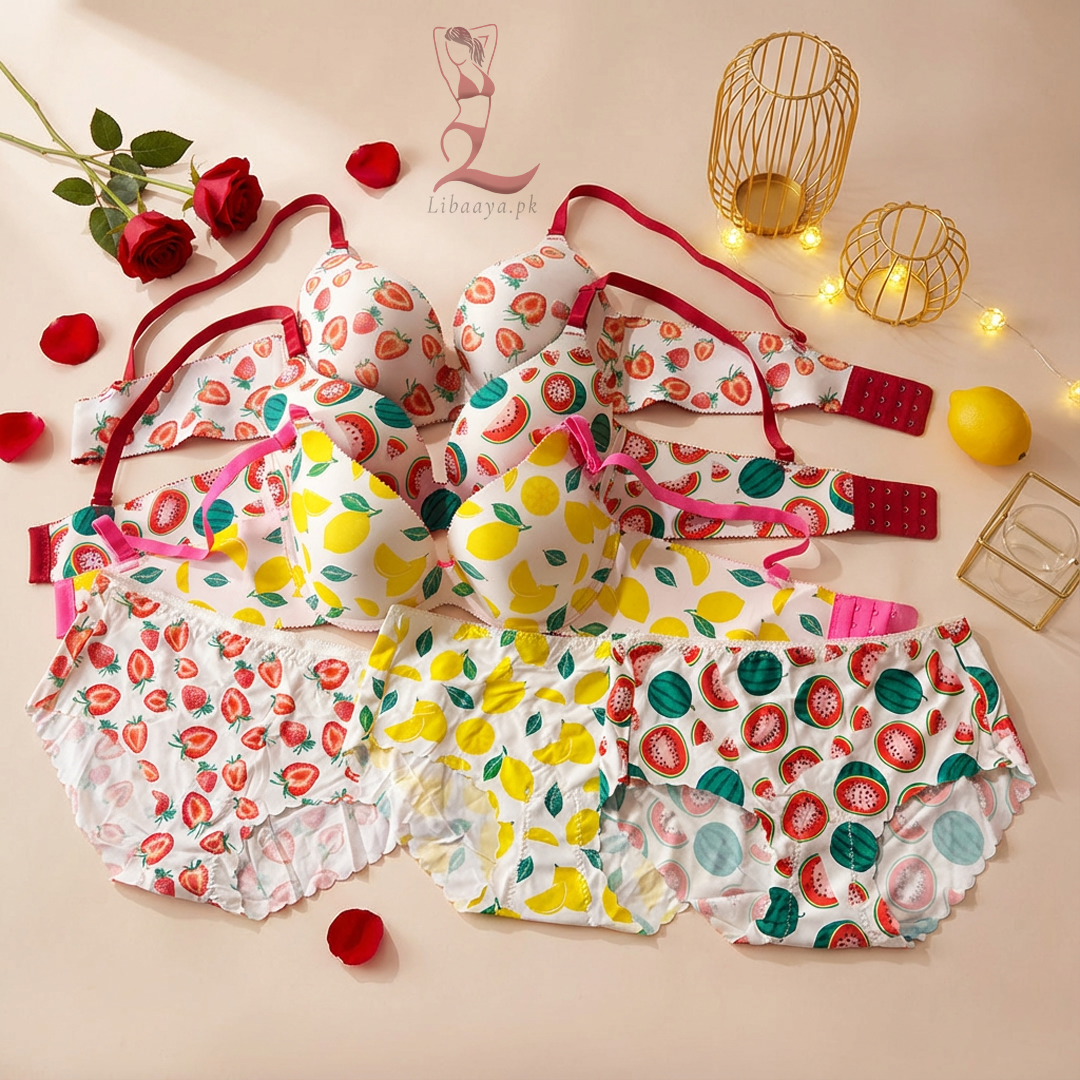 Libaaya Fruity Comfort Support Set – Printed Bra & Panty Combo