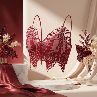 Butterfly Lace Bralette – Ultra Elegant Embroidered Mesh Top | Premium Party & Daily Wear Bralette
