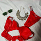 Red Crystal Strap Bra & Panty Set – Bold & Beautiful