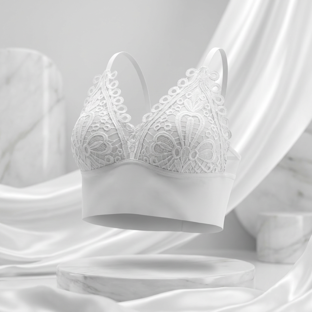 Premium Longline Lace Bralette –  Twist-Knot Back Design Free Size (32–38)