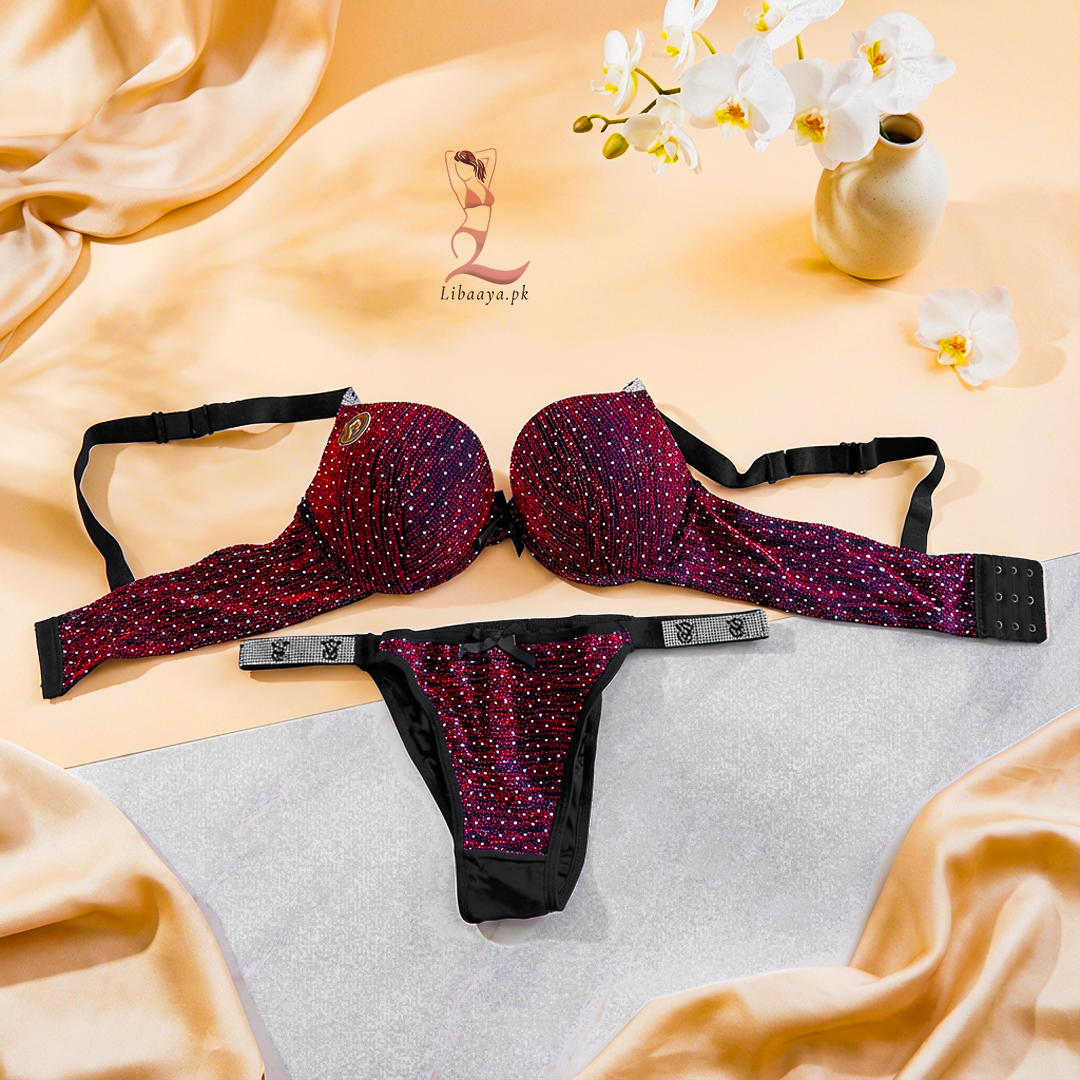 Luxury Sparkle Push-Up Bra & Thong Set