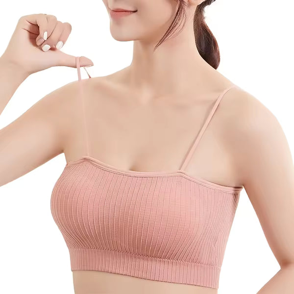 Pack of 3 – Seamless Thin Strap Teen Girl Bras (Soft Tube Tops for Students)