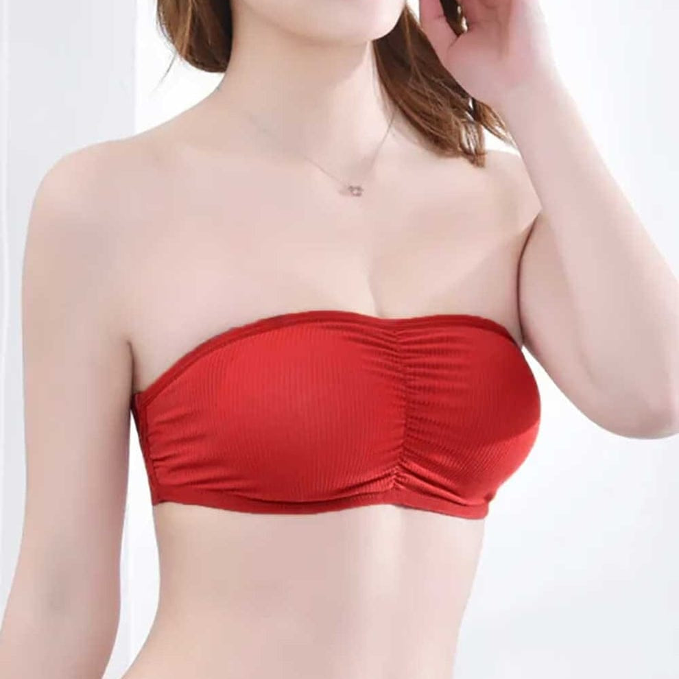 3-Strap Supportive Strapless Bandeau Bra – Free Size | Removable Pads