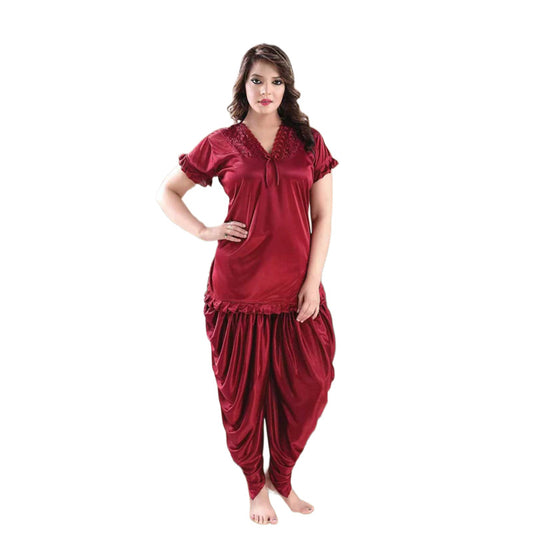 Patiyala 2-Piece Night Suit – Silk Jersey Comfort