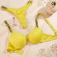 Victoria Secret Style Crystal Strap Bra & Thong Set