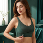 Seamless Women’s Front Closure Cross Design Wireless Push-Up Bra with Side Support