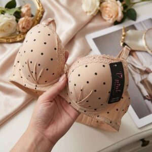 Polka Dot Padded Lace Bra (Everyday Support)
