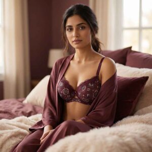 Premium Printed Padded Bra – D Cup | Full Coverage & Support