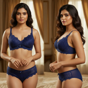 Libaaya's™ Double-Strapped Bra & Panty Set – Soft Lace Elegance